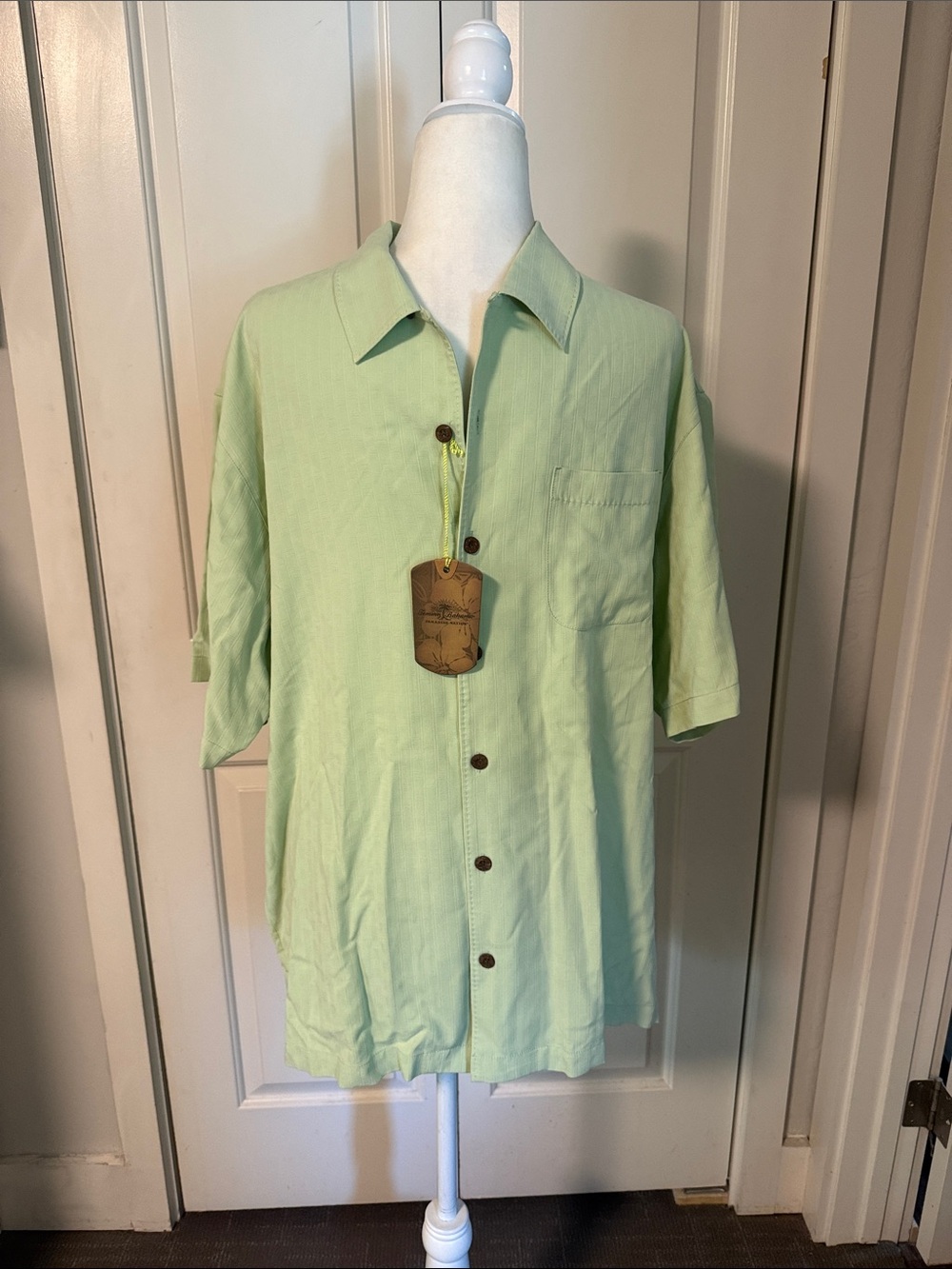Tommy Bahama Light Green Short-Sleeve Shirt Jacket